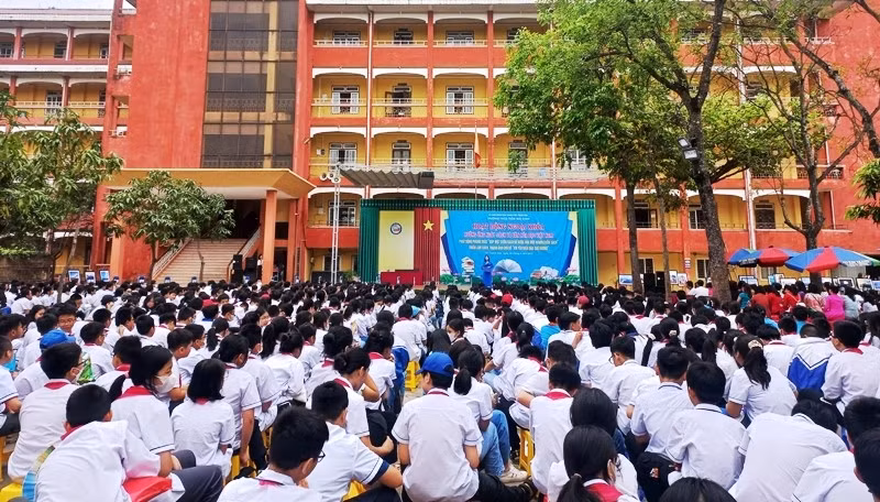 Học sinh Trường THCS Trần Mai Ninh, TP Thanh Hóa. (Ảnh: TL)