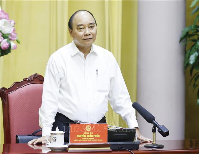 Chủ tịch nước Nguyễn Xuân Phúc phát biểu. Ảnh: Thống Nhất/TTXVN Chủ tịch nước Nguyễn Xuân Phúc phát biểu. Ảnh: Thống Nhất/TTXVN