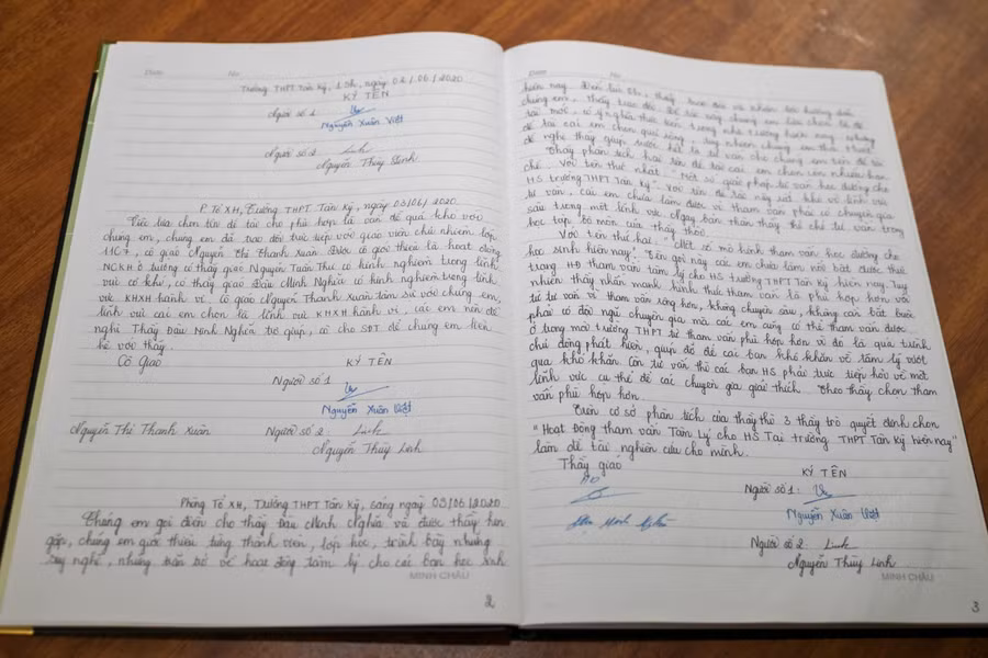 Sổ tham vấn tâm lý của Trường THPT Tân Kỳ, huyện Tân Kỳ, Nghệ An