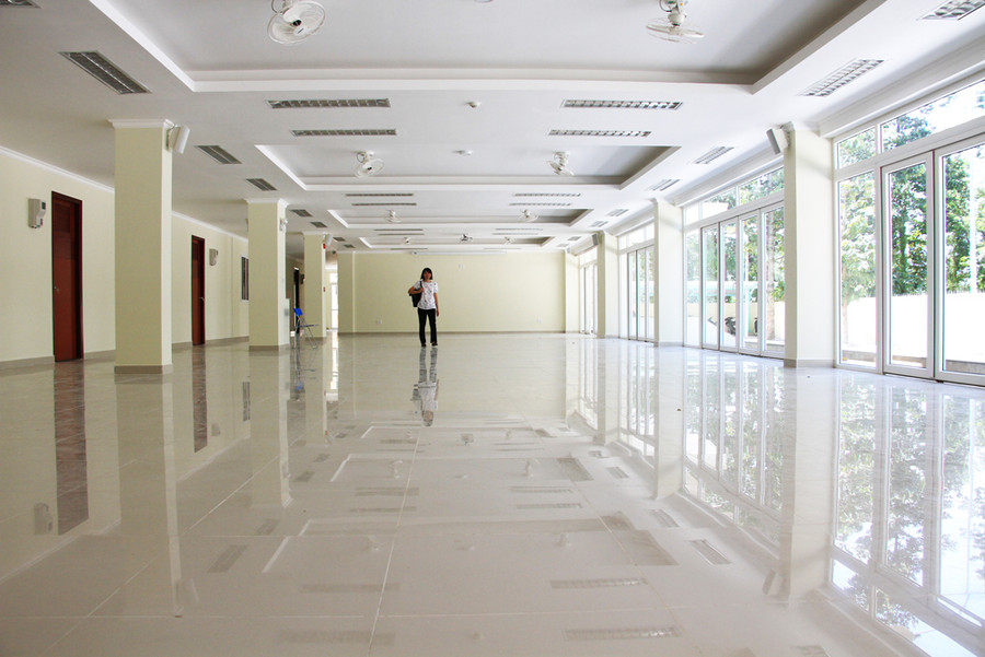 Khuôn viên ký túc xá Cỏ May. Ảnh: Mạnh Tùng Khuôn viên ký túc xá Cỏ May. Ảnh: Mạnh Tùng