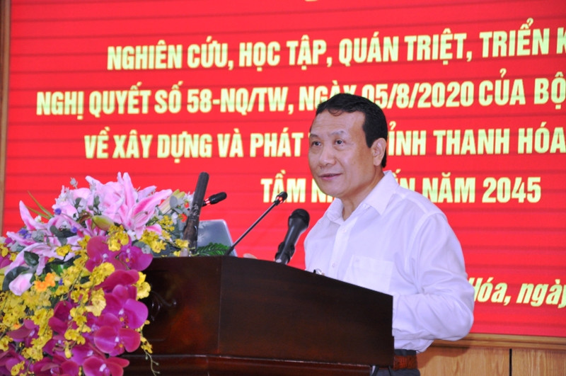 Phó Trưởng Ban Kinh tế Trung ương Nguyễn Hồng Sơn truyền đạt Nghị quyết số 58 - NQ/TW.