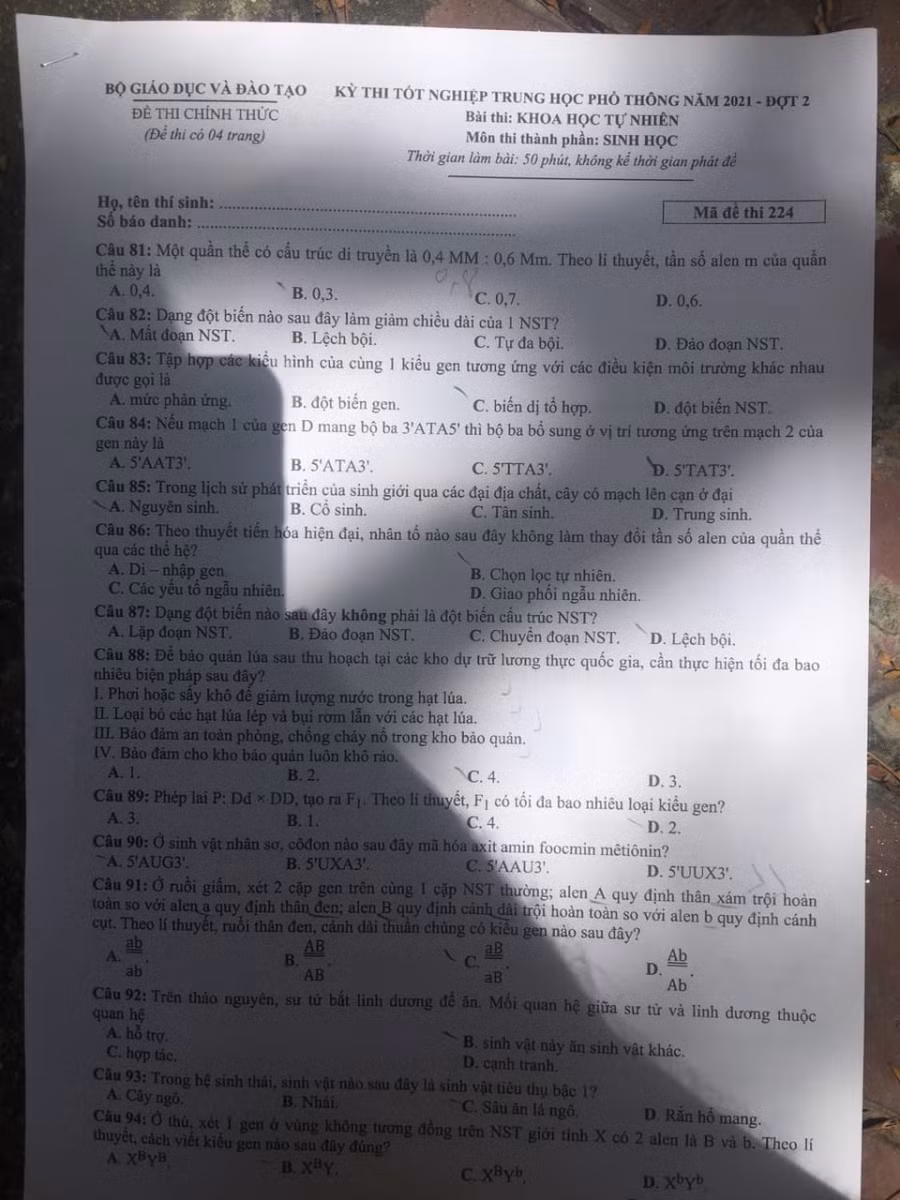 Nhận xét đề thi tổ hợp tốt nghiệp THPT 2021, đợt 2 ảnh 1