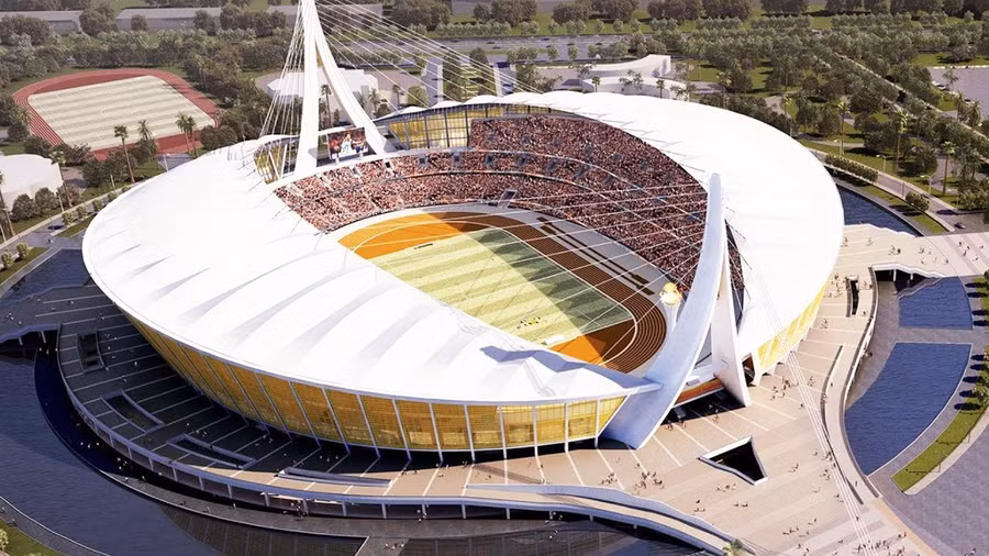 Công trình cao 39,9 mét được xây dựng theo hình dạng của một "chiếc thuyền buồm".