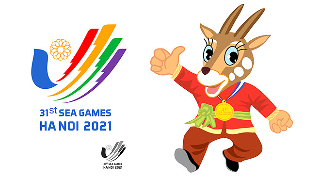 SEA Games 31 với linh vật Sao La của nước chủ nhà Việt Nam.
