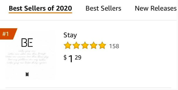 &apos;STAY&apos; đứng đầu BXH cuối năm các bài hát bán chạy nhất của Amazon Mỹ.