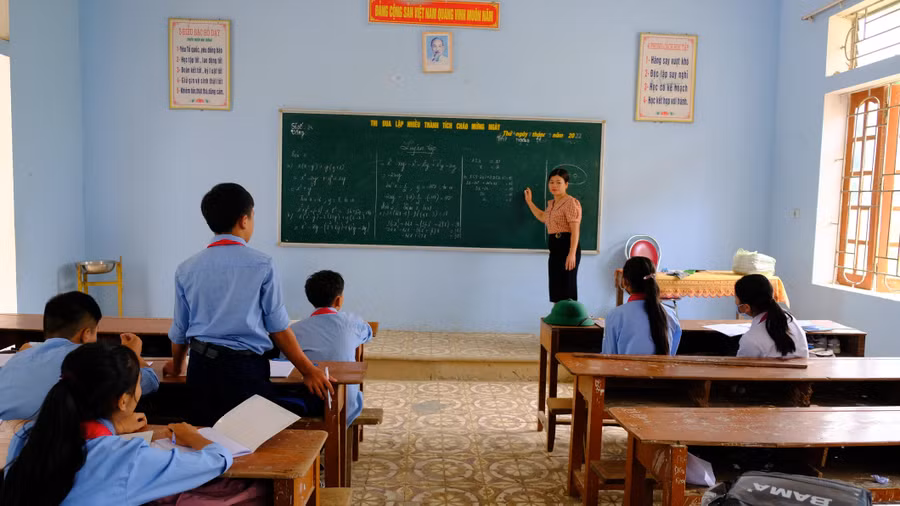 Sáng 7/9, cơ sở Lạng Sơn - Trường THCS Khai Sơn chỉ có 11/154 học sinh đi học.