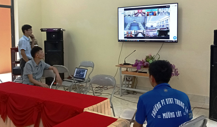 Trường PTDTBT-THCS Trung Lý (Mường Lát, Thanh Hóa) cũng đã sẵn sàng cho sự kiện. Ảnh: Nhà trường cung cấp.