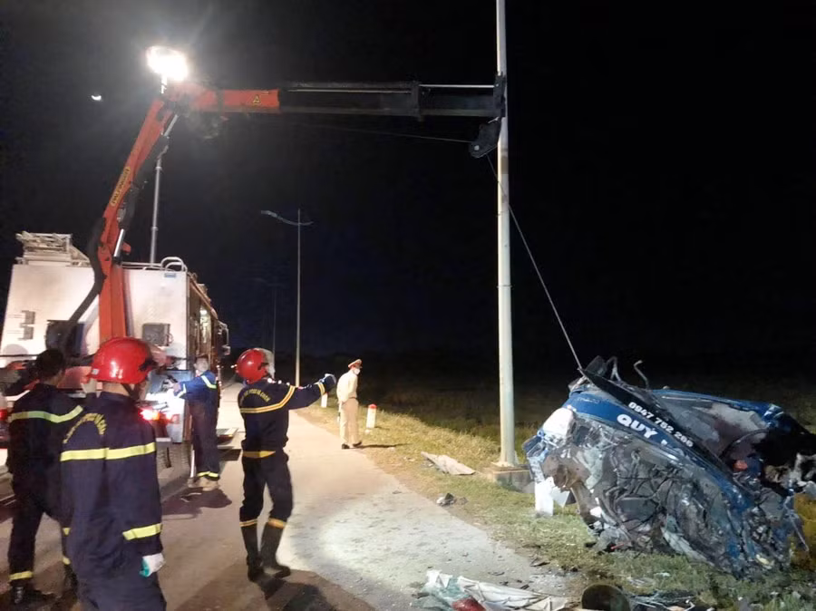 Hiện trường vụ tai nạn. Ảnh: Công an cung cấp.