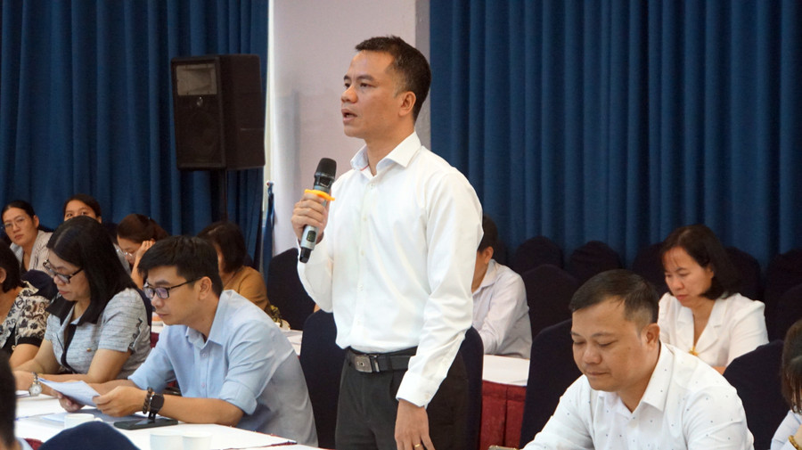 ThS Nguyễn Hải Ninh, Phó Hiệu trưởng Trường Đại học Hoa Sen góp ý xây dựng Luật Nhà giáo. Ảnh: Mạnh Tùng