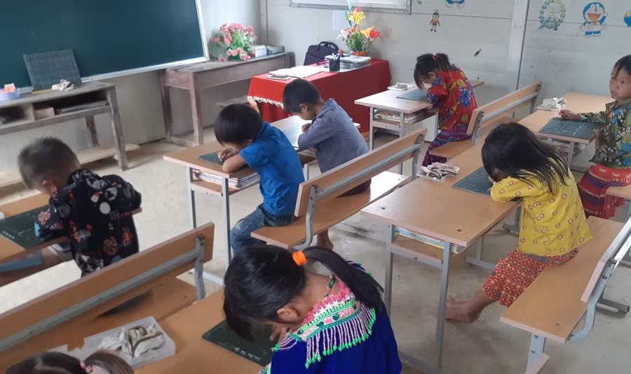 Lớp học của học sinh Trường PTDT bán trú Tiểu học xã Ngam La