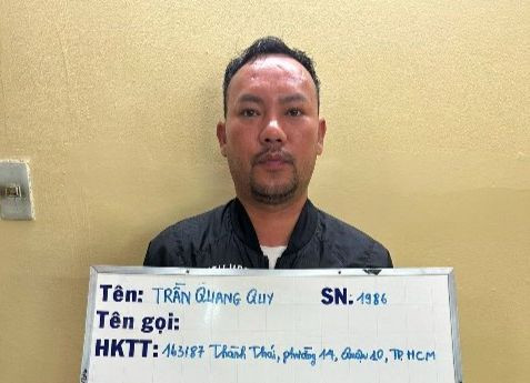 Trần Quang Quy tại cơ quan công an. (Ảnh: Công an TPHCM). Trần Quang Quy tại cơ quan công an. (Ảnh: Công an TPHCM).