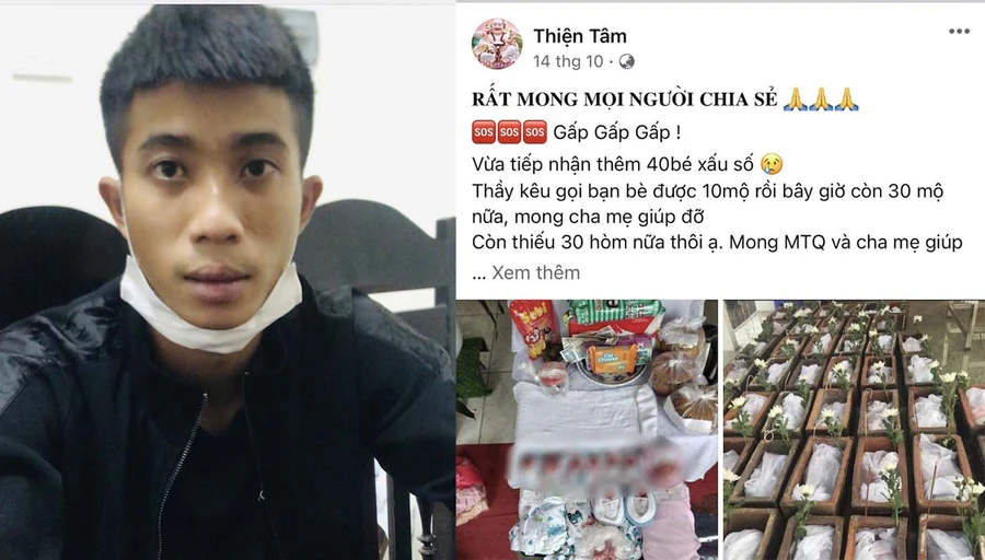 Dối tượng Trần Văn Dũng và bài viết kêu gọi từ thiện của mình