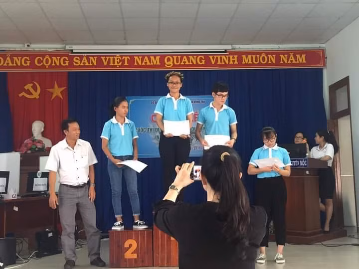 Hoạt động của học sinh trường Trường THPT Xuyên Mộc. Ảnh tư liệu nhà trường cung cấp