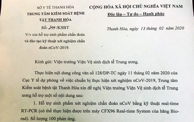 Đề nghị hỗ trợ đào tạo cán bộ xét nghiệm Covid-19 và hỗ trợ sinh phẩm