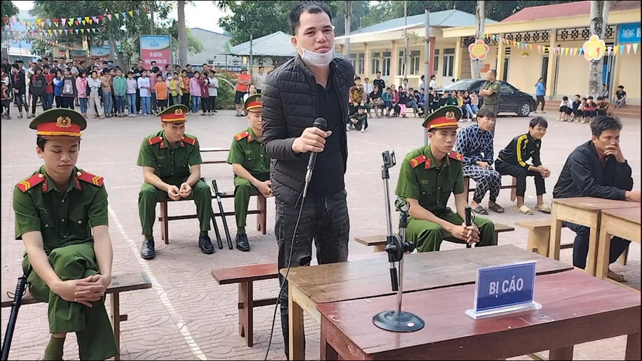 Lý Văn Nam tại phiên tòa xét xử. Ảnh: Vi Quyền (Vị Xuyên).
