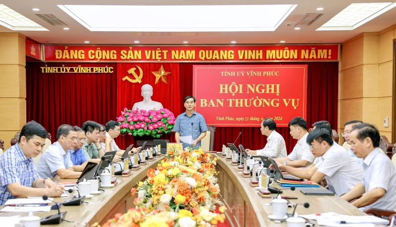 Ông Dương Văn An, Bí thư Tỉnh ủy Vĩnh Phúc chủ trì Hội nghị Ban Thường vụ. (Ảnh minh họa)