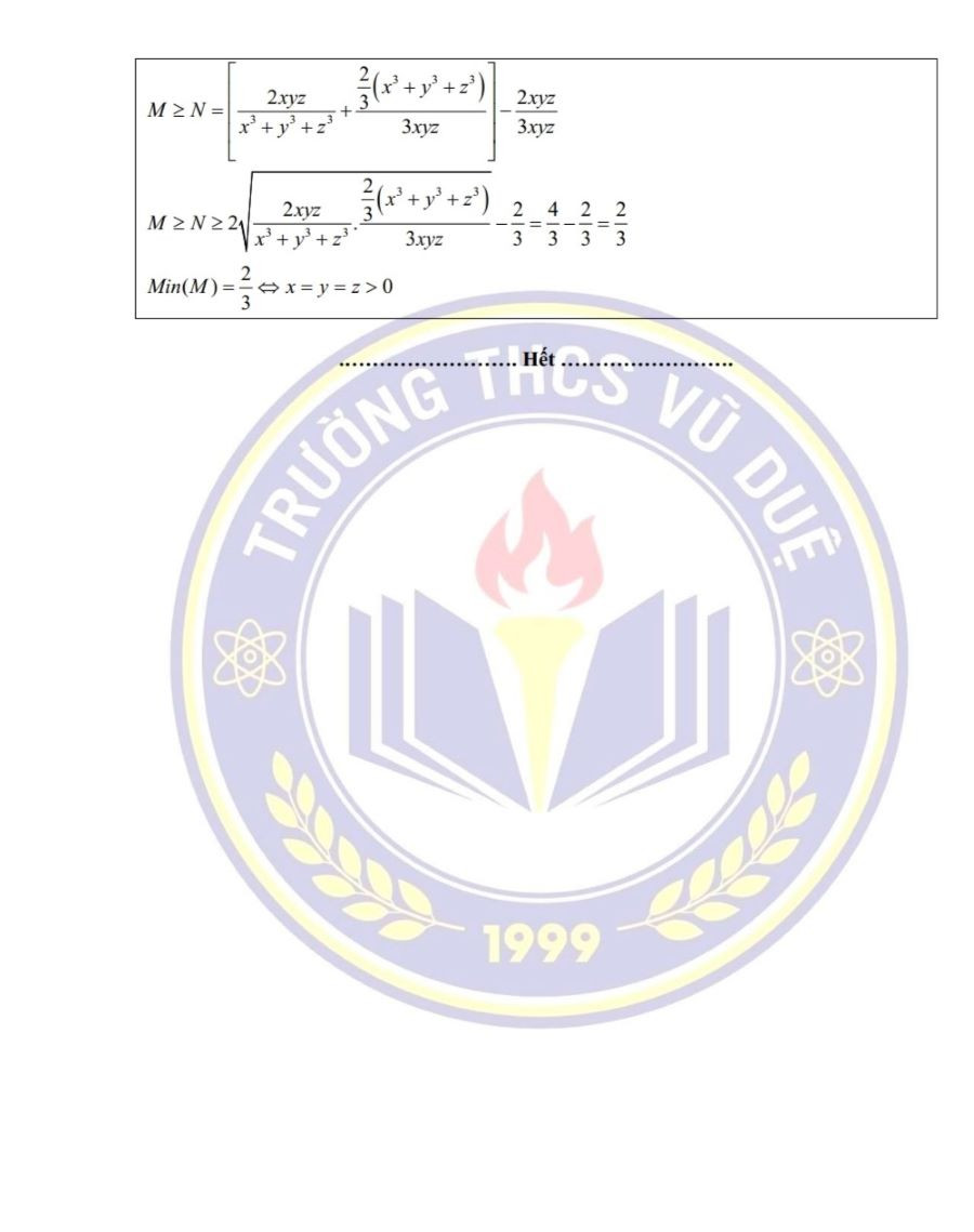 Gợi ý đáp án môn Toán chuyên do nhóm giáo viên trường THCS Vũ Duệ, huyện Lâm Thao thực hiện (trang 6). Gợi ý đáp án môn Toán chuyên do nhóm giáo viên trường THCS Vũ Duệ, huyện Lâm Thao thực hiện (trang 6).