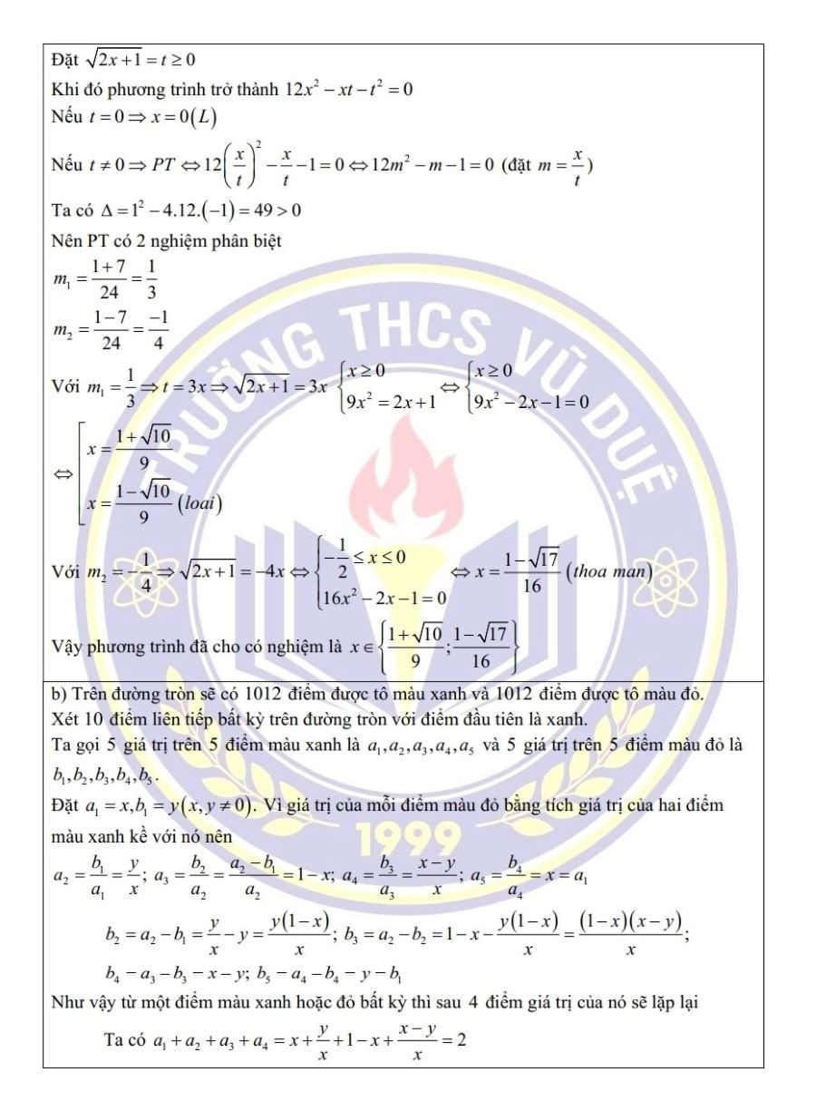 Gợi ý đáp án môn Toán chuyên do nhóm giáo viên trường THCS Vũ Duệ, huyện Lâm Thao thực hiện (trang 3). Gợi ý đáp án môn Toán chuyên do nhóm giáo viên trường THCS Vũ Duệ, huyện Lâm Thao thực hiện (trang 3).