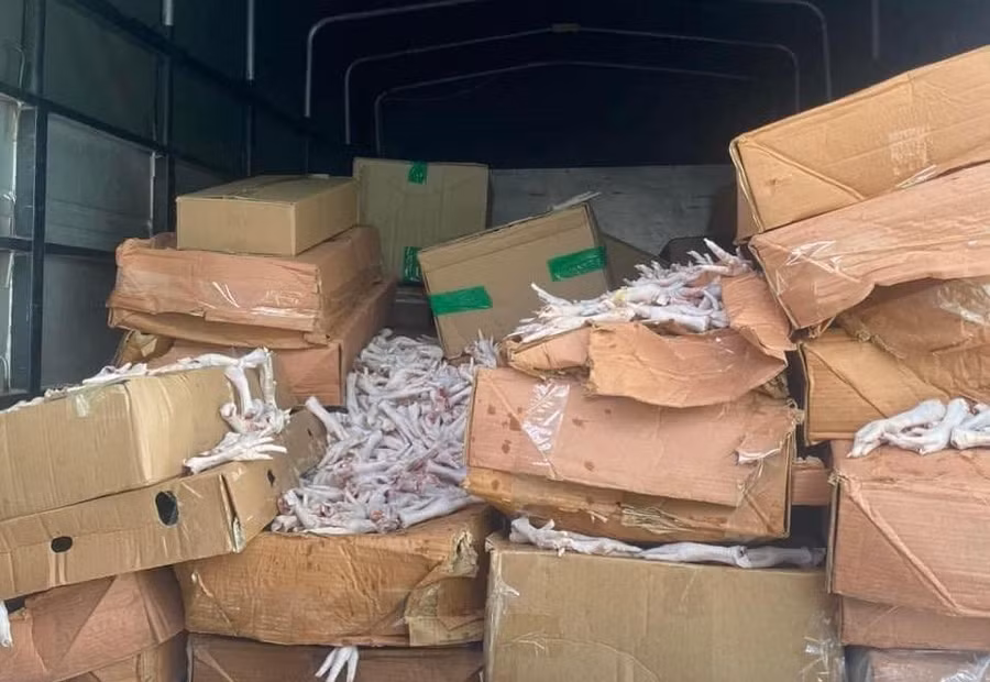 Công an huyện Yên Lập, tỉnh Phú Thọ đã phát hiện, xử lý gần 20 tấn chân gà không rõ nguồn gốc.