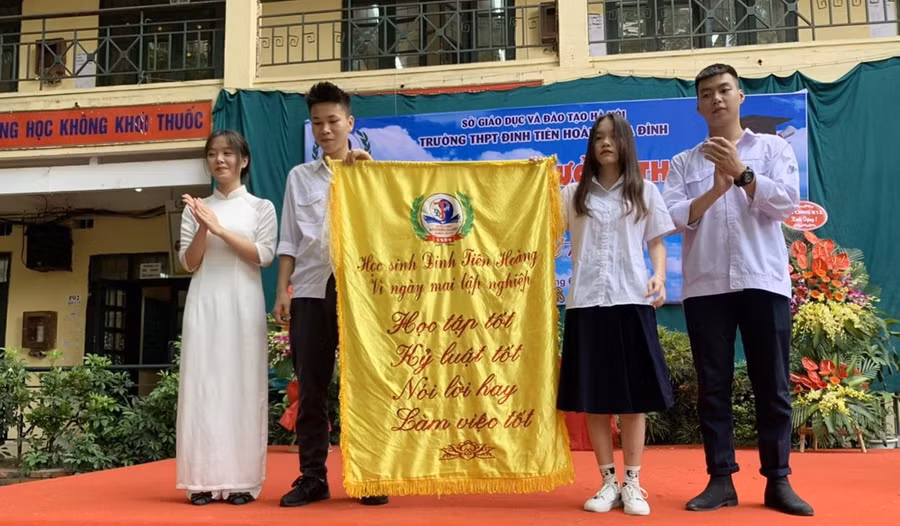 Học sinh THPT Đinh Tiên Hoàng, quận Ba Đình, Hà Nội. Ảnh tư liệu
