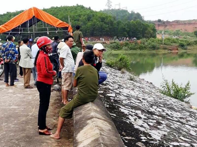 Khu vực đập Bàu Ganh nơi phát hiện cháu T. đuối nước tử vong Khu vực đập Bàu Ganh nơi phát hiện cháu T. đuối nước tử vong