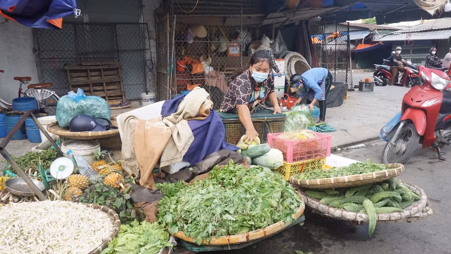 Cơ quan y tế đến lấy mẫu xét nghiệm cho người dân trong khu chợ đầu mối Vinh