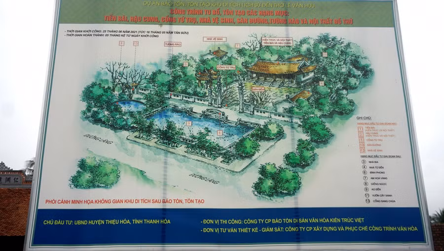 Phối cảnh Dự án tu bổ, tôn tạo di tích Đền thờ Lê Văn Hưu.