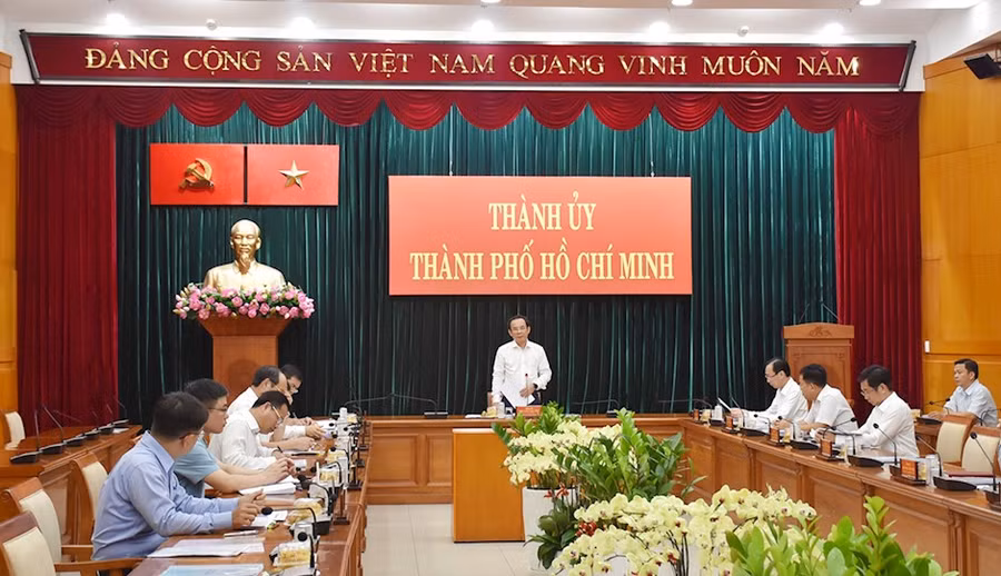 Một phiên họp của Ban Chỉ đạo Phòng chống tham nhũng, tiêu cực TPHCM. (Ảnh: Thành ủy TPHCM)