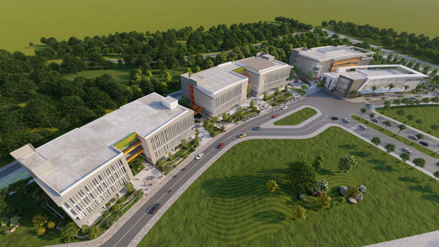 Phối cảnh kiến trúc Trường Đại học Khoa học Sức khỏe. (Ảnh: ĐHQG-HCM) Phối cảnh kiến trúc Trường Đại học Khoa học Sức khỏe. (Ảnh: ĐHQG-HCM)