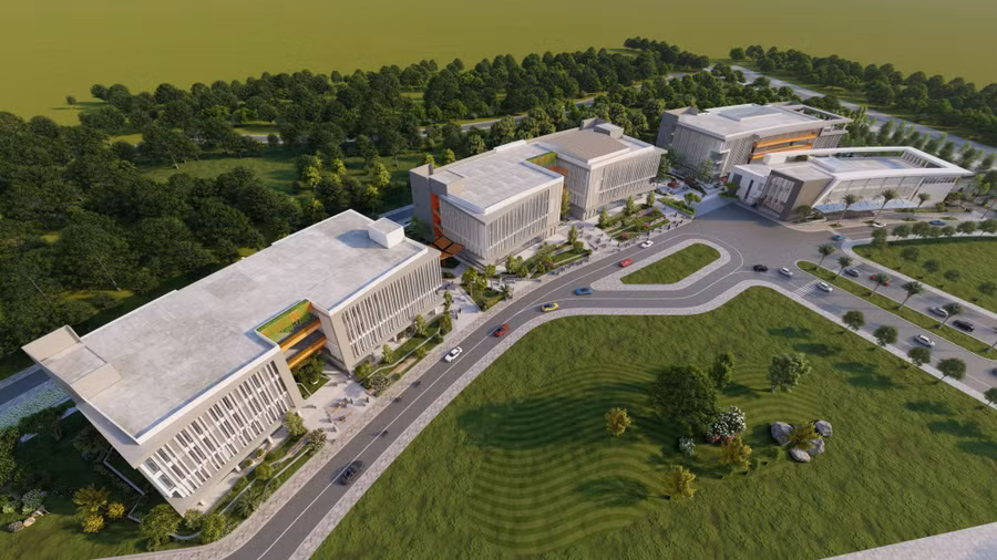 Phối cảnh kiến trúc Trường Đại học Khoa học Sức khỏe. (Ảnh: ĐHQG-HCM)