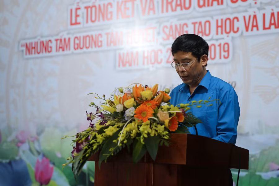 Ông Vũ Minh Đức - Chủ tịch Công đoàn Giáo dục Việt Nam phát biểu