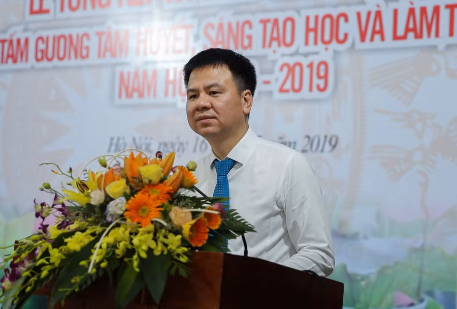 Ông Triệu Ngọc Lâm - Tổng biên tập Báo Giáo dục và Thời đại, Trưởng Ban Tổ chức, phát biểu. Ảnh: Thế Đại