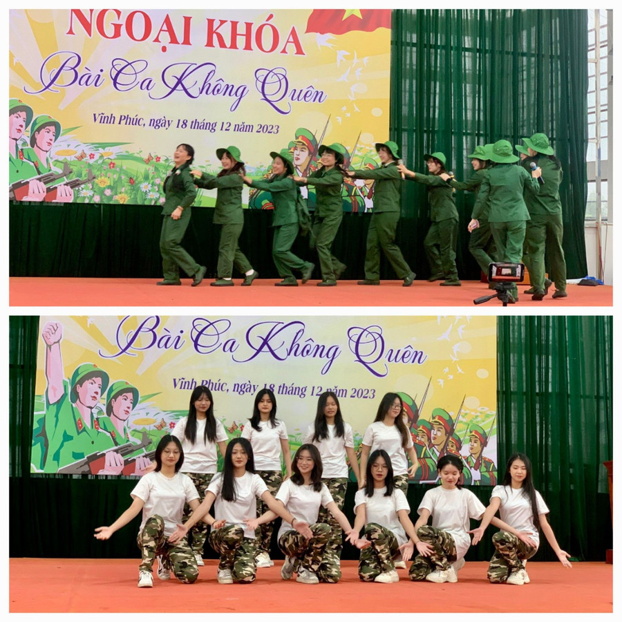 Tiết mục biểu diễn của học sinh Trường THPT Chuyên Vĩnh Phúc tại buổi ngoại khóa