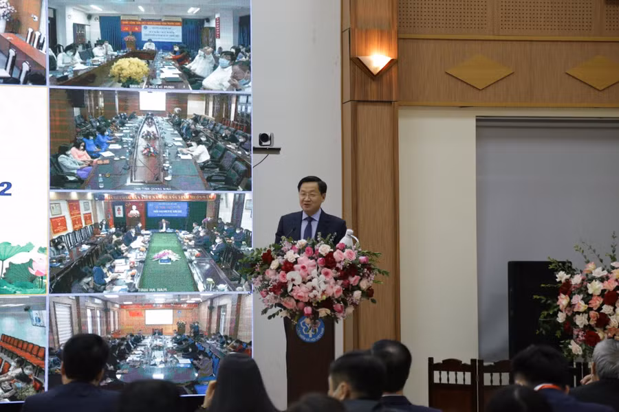 Phó Thủ tướng Lê Minh Khái biểu dương những kết quả BHXH Việt Nam đạt được trong năm 2021.