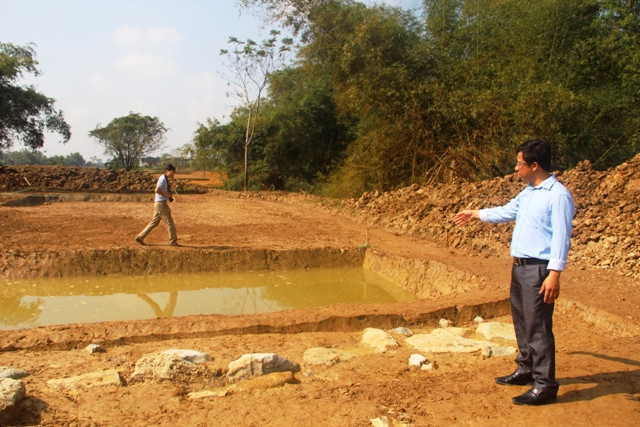 Dấu tích của hệ thống hào phía Đông thành Nhà Hồ vừa được khai quật.