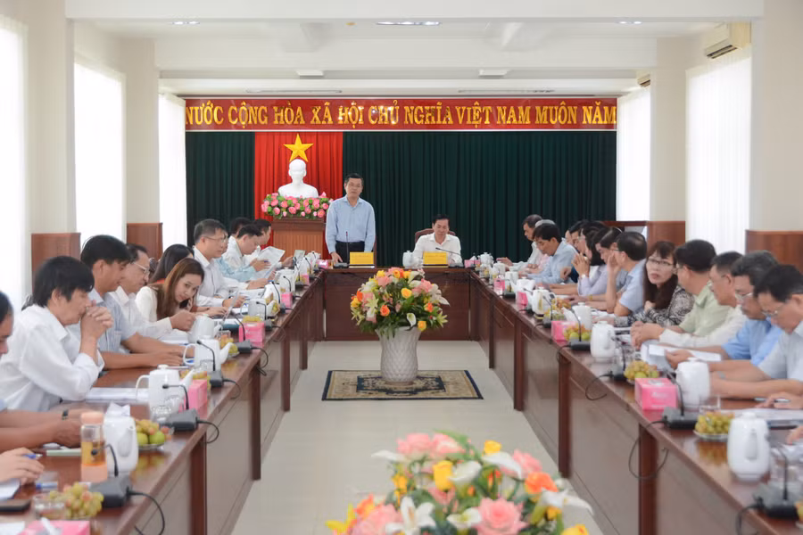 Toàn cảnh buổi làm việc giữa Bộ GD&ĐT và Tỉnh ủy Ninh Thuận. Ảnh: M.T