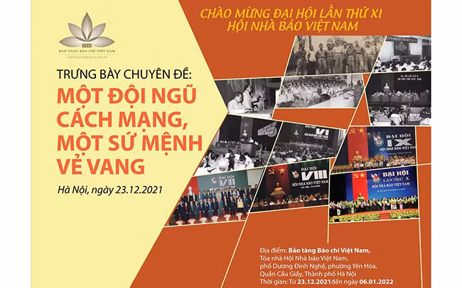 Trưng bày chuyên đề: “Một đội ngũ cách mạng, một sứ mệnh vẻ vang” để chào mừng Đại hội lần thứ XI Hội Nhà báo Việt Nam.