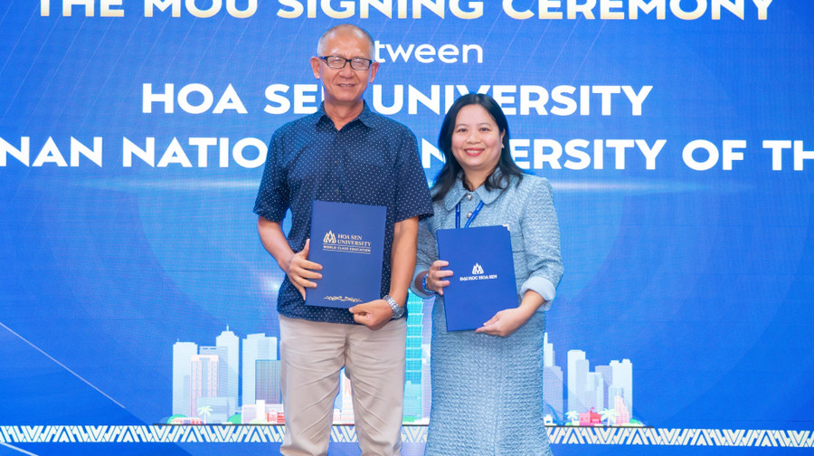 Trường ĐH Hoa Sen ký kết hợp tác với một trường đại học đến từ Đài Loan. Ảnh: HSU Trường ĐH Hoa Sen ký kết hợp tác với một trường đại học đến từ Đài Loan. Ảnh: HSU