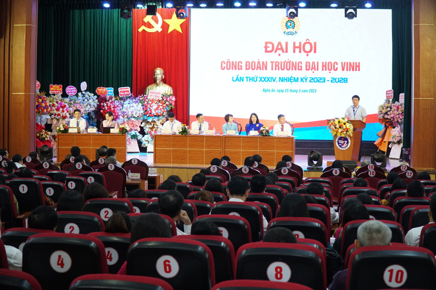 Đại hội Công đoàn Trường Đại học Vinh khóa 34 nhiệm kỳ 2023-2028. Ảnh: Hồ Lài. Đại hội Công đoàn Trường Đại học Vinh khóa 34 nhiệm kỳ 2023-2028. Ảnh: Hồ Lài.