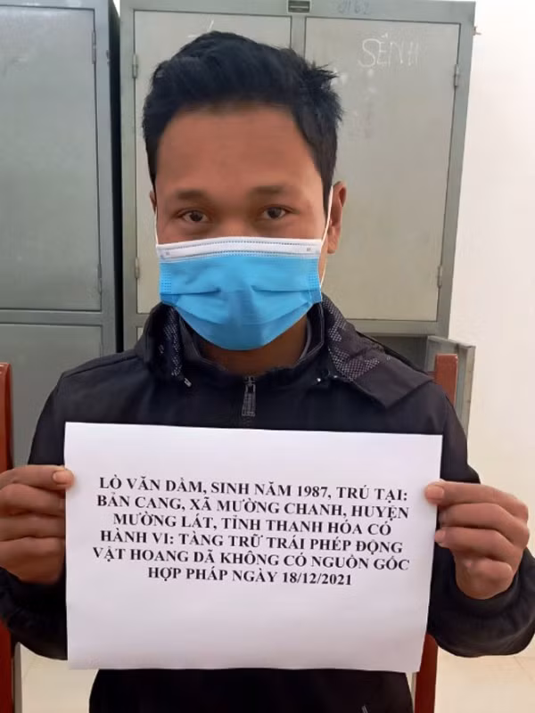 Lò Văn Dầm tại cơ quan Công an. Ảnh: Công an cung cấp.