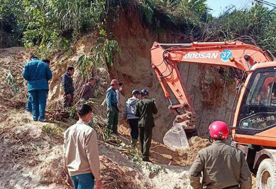 Hiện trường vụ lở đất.