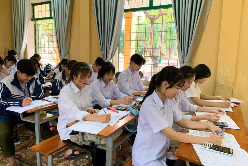 Qua các lần thi thử, học sinh Trường THPT Nguyễn Viết Xuân đã có tâm lý tốt trước Kỳ thi.