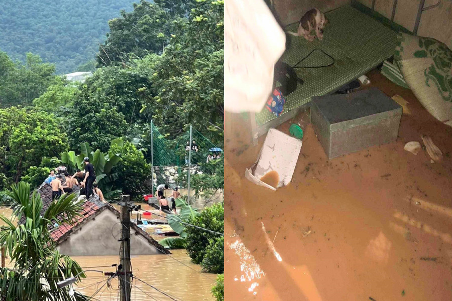 Nhiều nơi tại thị trấn Tân Lạc, huyện Quỳ Châu, Nghệ An nước ngập sâu chạm nóc nhà, nước lũ tràn vào các khu nhà trọ của học sinh cuốn trôi và làm ướt quần áo, sách vở, đồ dùng sinh hoạt. Ảnh: NVCC. Nhiều nơi tại thị trấn Tân Lạc, huyện Quỳ Châu, Nghệ An nước ngập sâu chạm nóc nhà, nước lũ tràn vào các khu nhà trọ của học sinh cuốn trôi và làm ướt quần áo, sách vở, đồ dùng sinh hoạt. Ảnh: NVCC.