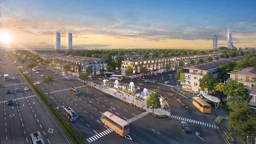 Với vị trí cạnh cổng dự án, từ Central Park, cư dân có thể dễ dàng di chuyển nội – ngoại khu. (Ảnh phối cảnh)