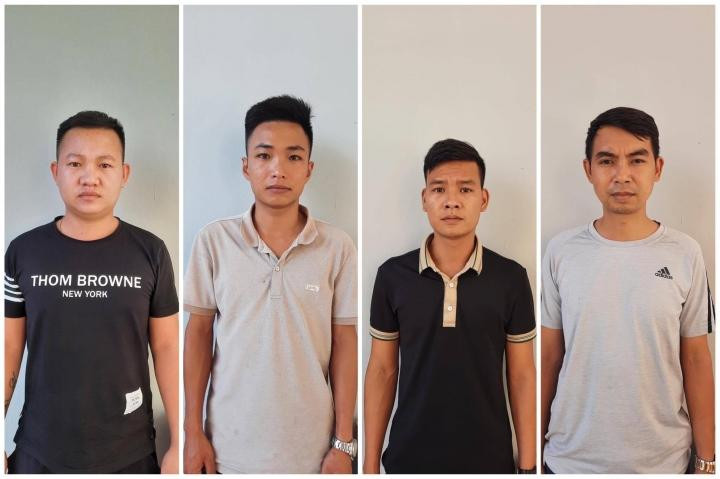 4 đối tượng tham gia đường dây đánh bạc nghìn tỷ. Ảnh: Công an tỉnh Tuyên Quang