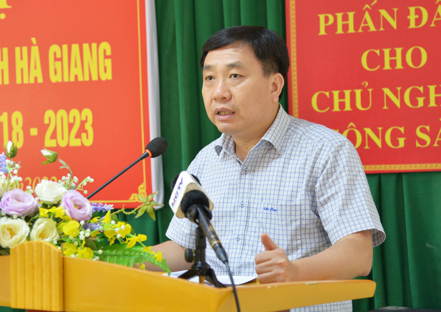 Ông Nguyễn Mạnh Dũng làm Quyền Bí thư Tỉnh ủy Hà Giang. (Ảnh: Văn Nghị)