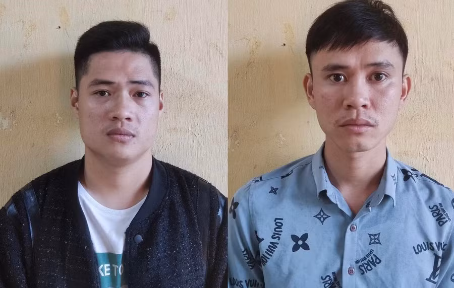 Nguyễn Văn Lâm (trái) và Phạm Hoàng Thái bị khởi tố, bắt giam vì tội lừa đảo chiếm đoạt tài sản. (Ảnh: Công an tỉnh Tuyên Quang)