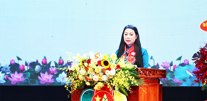 Bí thư Tỉnh ủy Vĩnh Phúc Hoàng Thị Thúy Lan phát biểu tại Đại hội