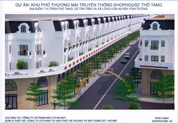 Phối cảnh dự án Khu phố thương mại truyền thống Shophouse Thổ Tang.
