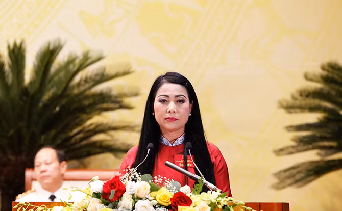 Bí thư Tỉnh ủy Vĩnh Phúc Hoàng Thị Thúy Lan phát biểu khai mạc Đại hội